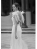 Stunning Beaded Ivory Lace Tulle Ruffled Mermaid Wedding Dress